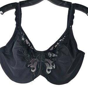 Lilyette Intimates Unlined Underwire Bra Black Size 36DD/36E